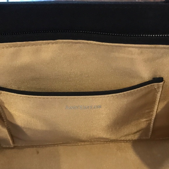 Ann Taylor black satin evening bag - Picture 8 of 9